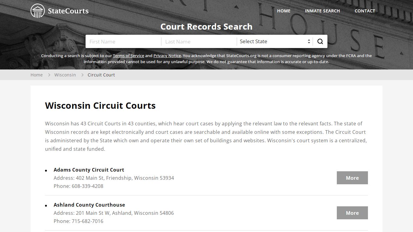 Wisconsin Circuit Courts - StateCourts